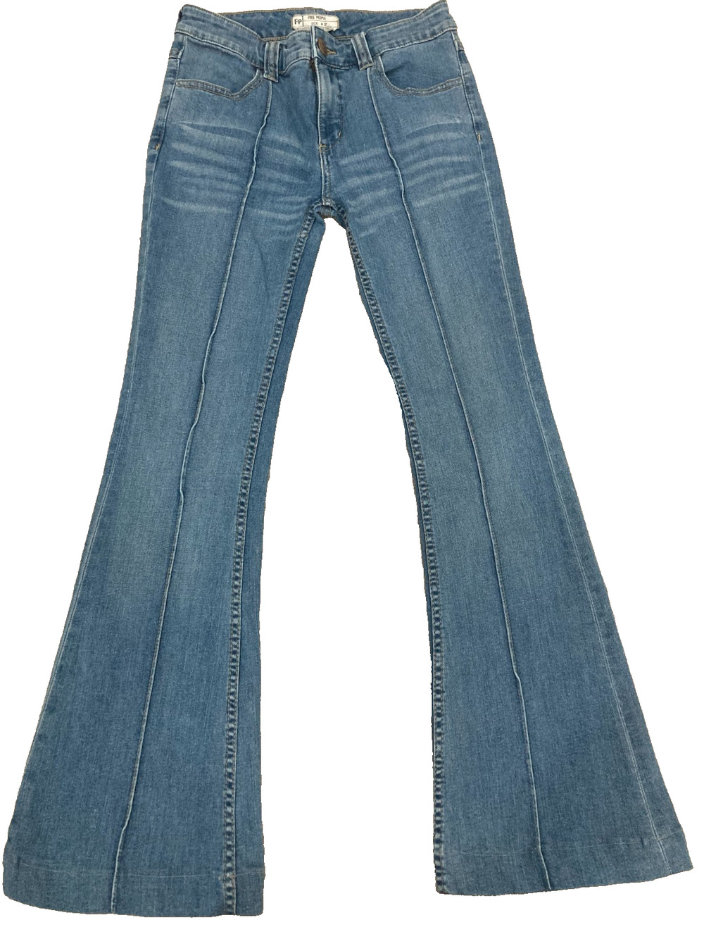 FREE PEOPLE Embroidered Pocket Flare Jeans